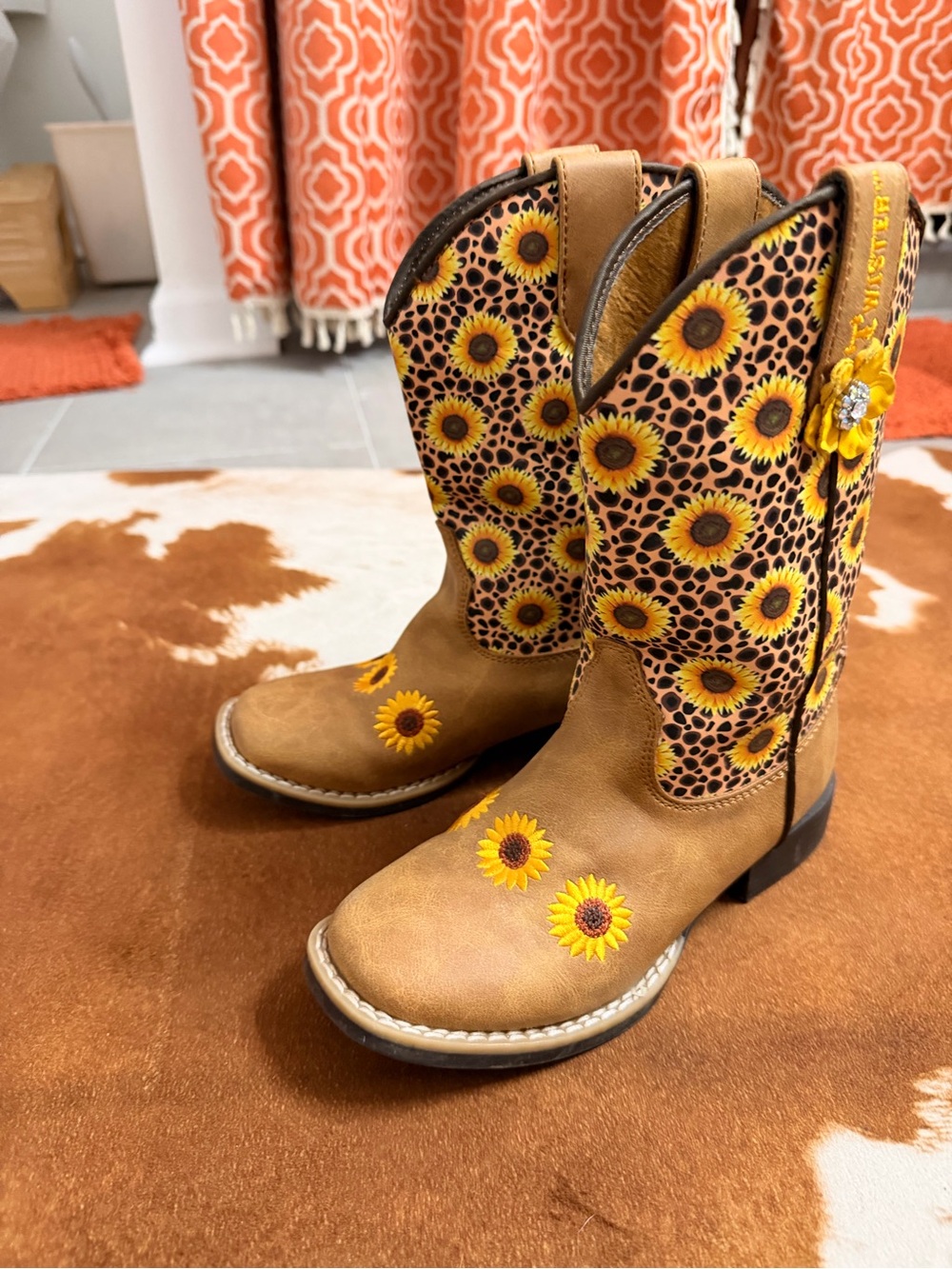 Kids Twister Sunflower Western Boots